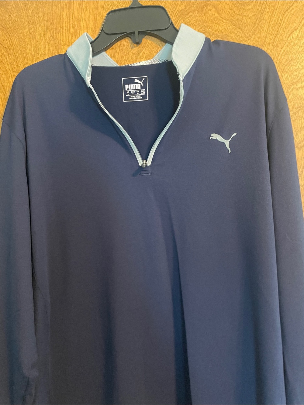 Puma Navy Quarter-Zip Pullover with Gray Trim